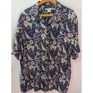 Island Passport Hawaiian Buttondown Shirt Mens Size 1XL Patterned (863)